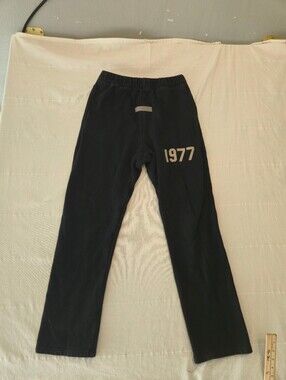 Fear of God Essentials Black Cotton Sweatpants Size Medium 1977 Print